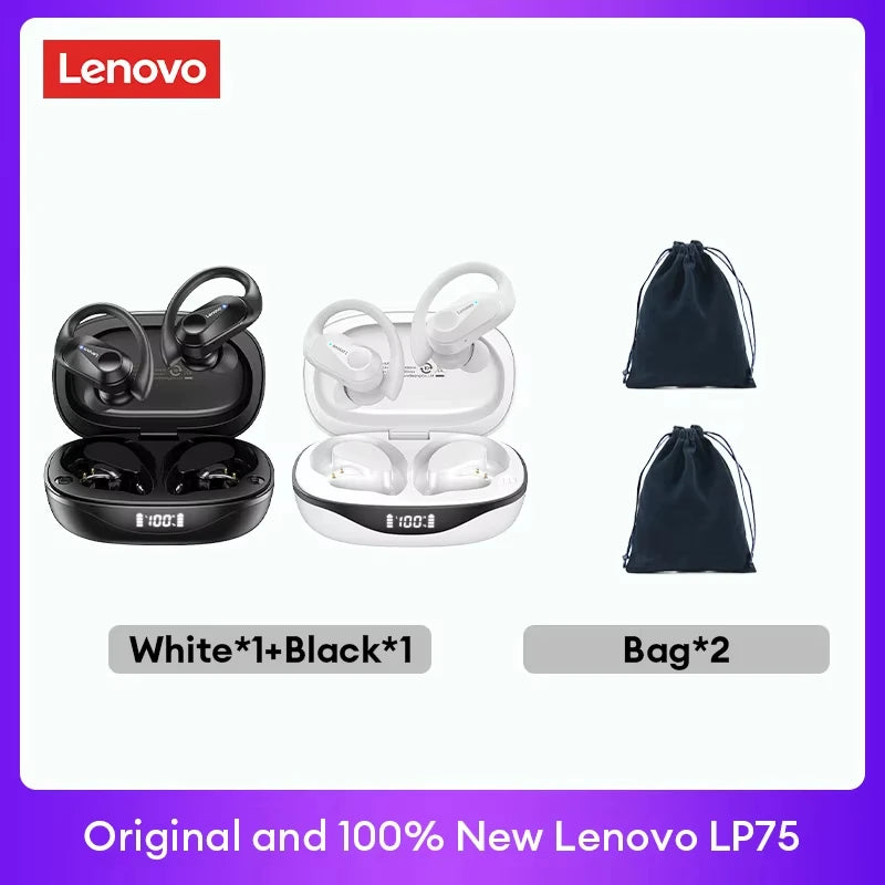 Lenovo LP75 TWS Bluetooth 5.3 Earphones – Waterproof & Noise Reduction