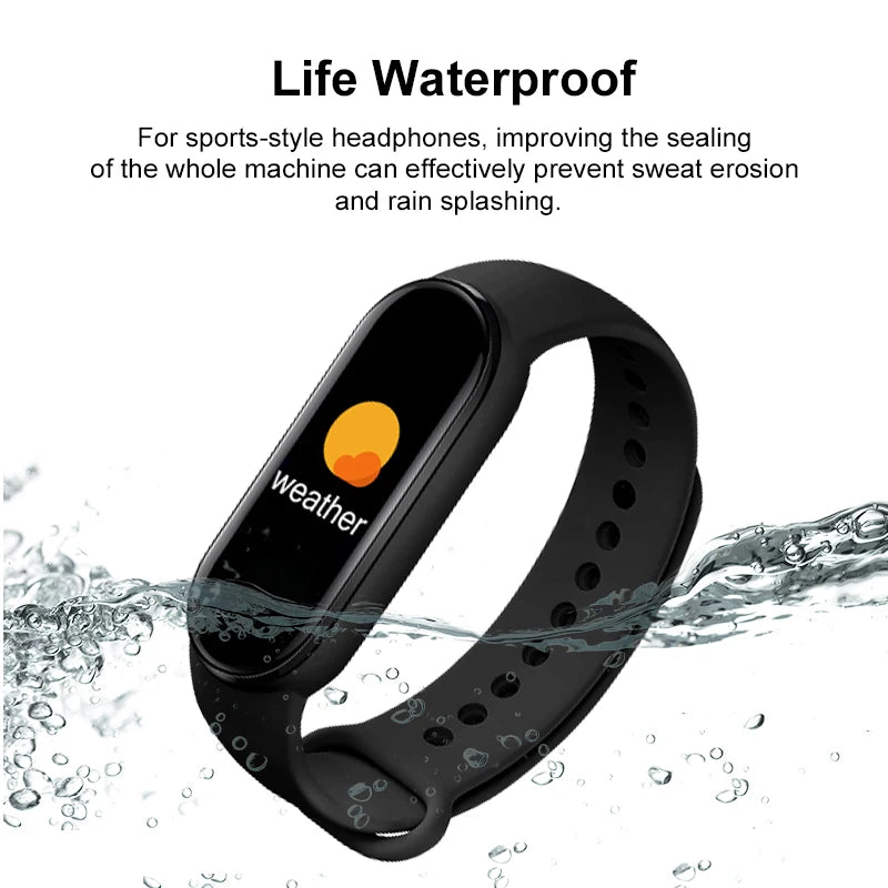 M6 Smart Watch for Men & Women - Fitness Tracker with Heart Rate, Blood Pressure Monitor, Waterproof