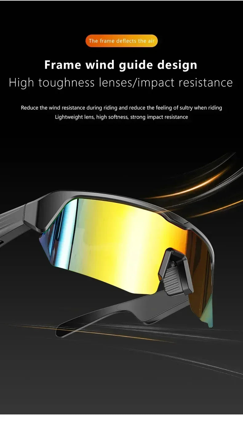 YJ006 Cycling bluetooth smart glasses technology audio call remote headset sunglasses sports driving music earbuds headphones