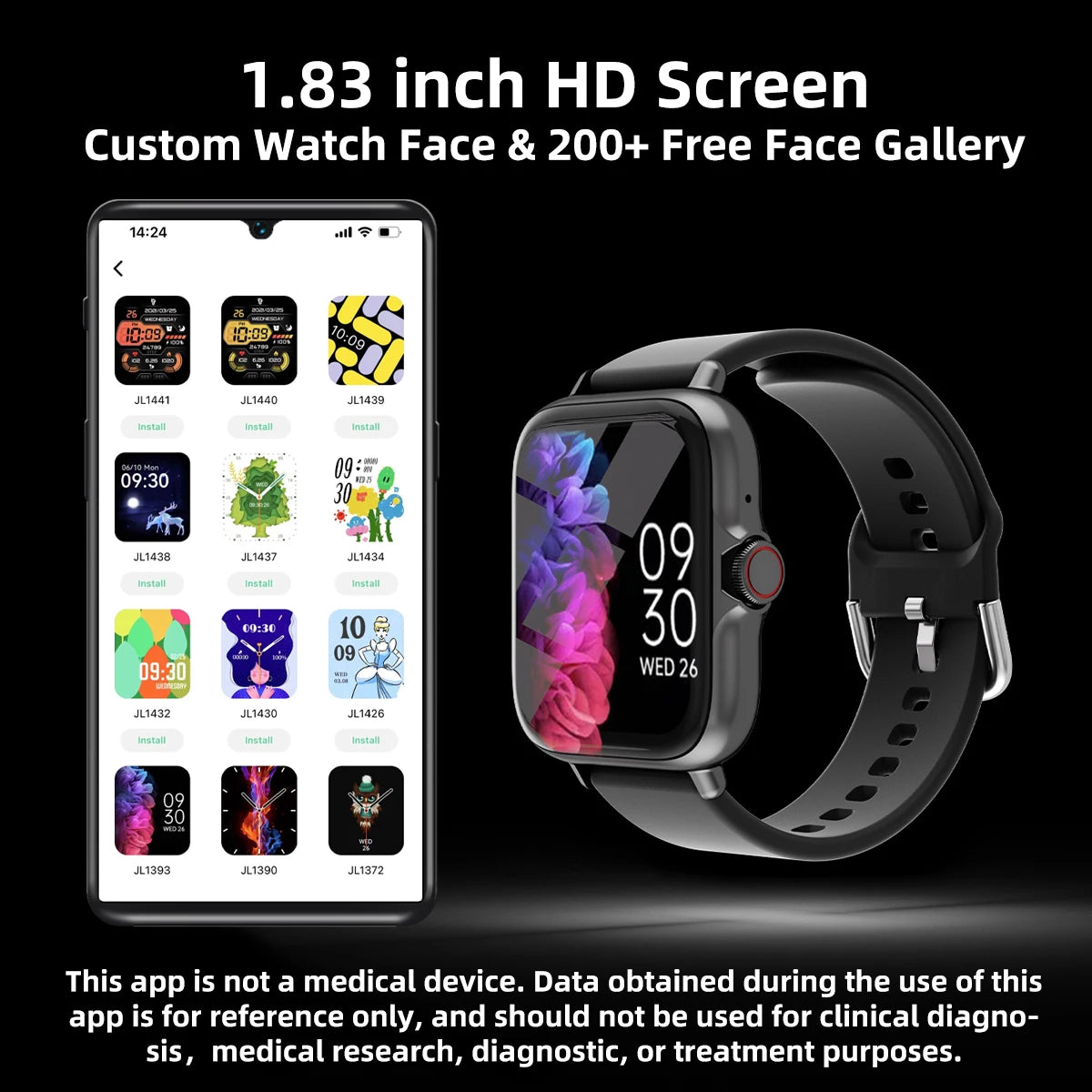 1.83" Waterproof Smartwatch with Call & Sleep Monitoring