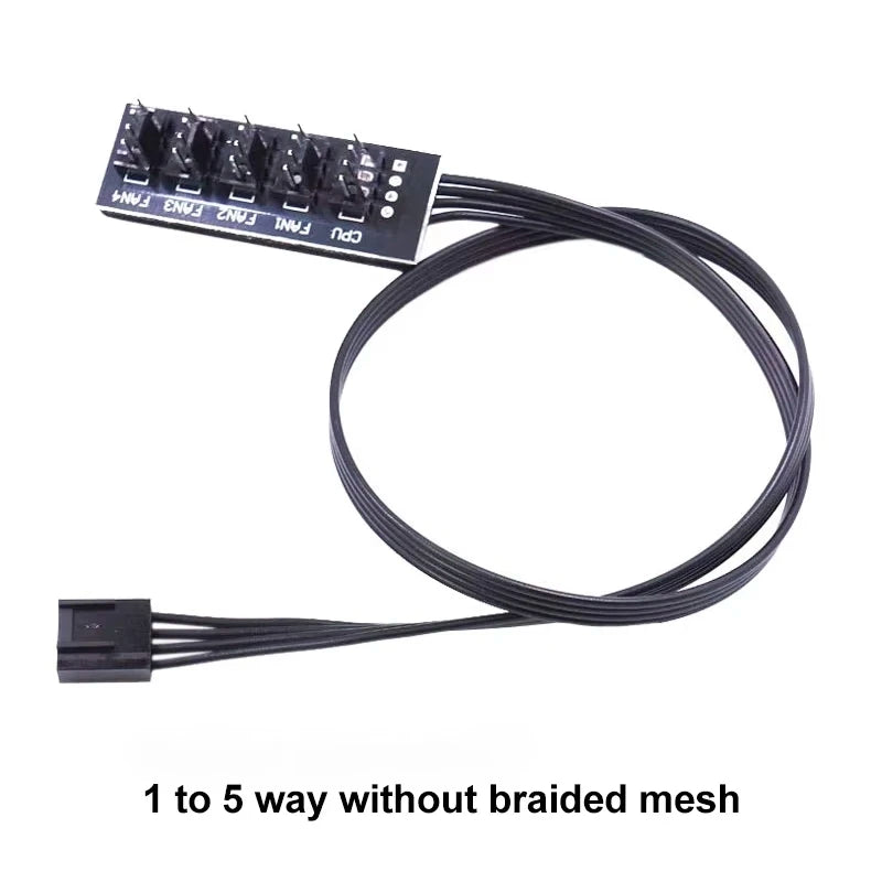 1-to-5 PWM Fan Hub Splitter Adapter for PC Cooling