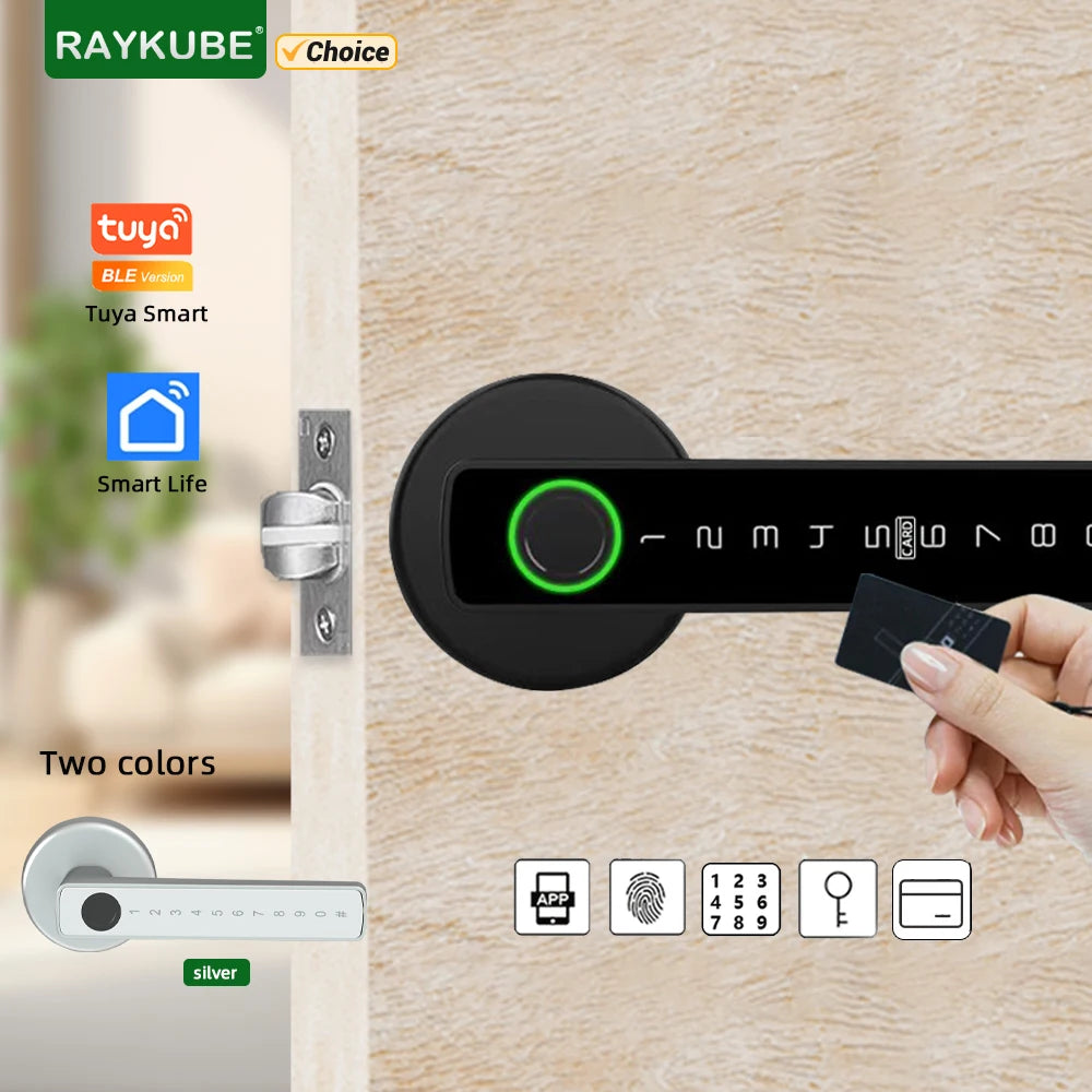 RAYKUBE Tuya BLE Smart Fingerprint Door Lock