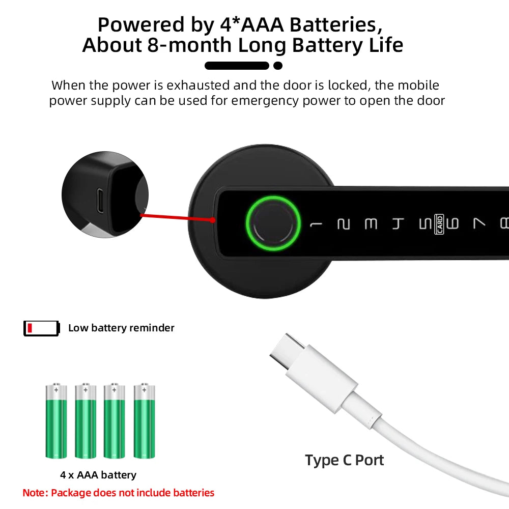 RAYKUBE Tuya BLE Smart Fingerprint Door Lock