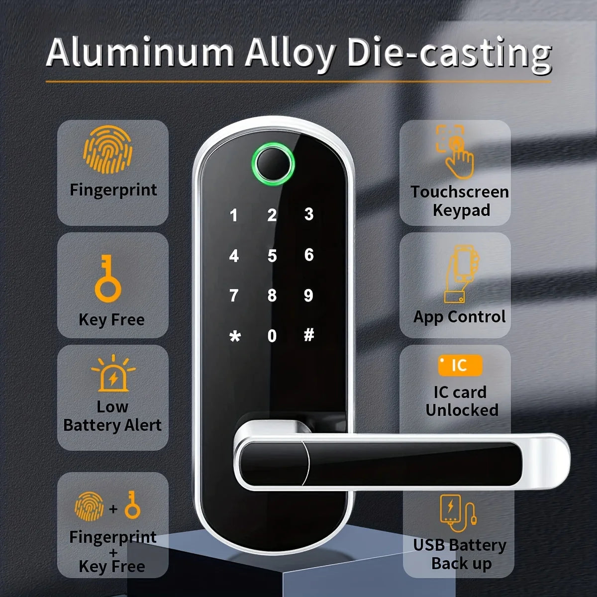 Smart Fingerprint Door Lock – App Control & Keyless Touchscreen Access