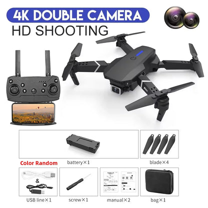 KBDFA 2023 E88 Pro WIFI FPV Drone with 4K Camera - Foldable Quadcopter