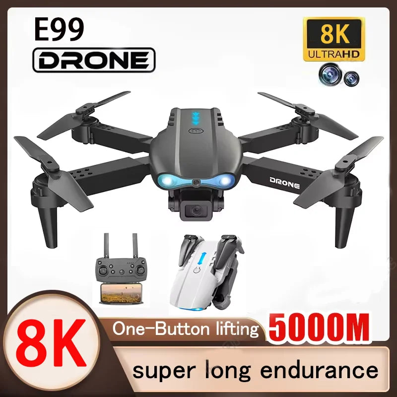 E99 Pro RC Drone Foldable 8K HD Dual Camera Quadcopter with Altitude Hold