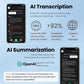 AI Voice & Call Recorder with Speech-to-Text, Summarization, 64GB Storage