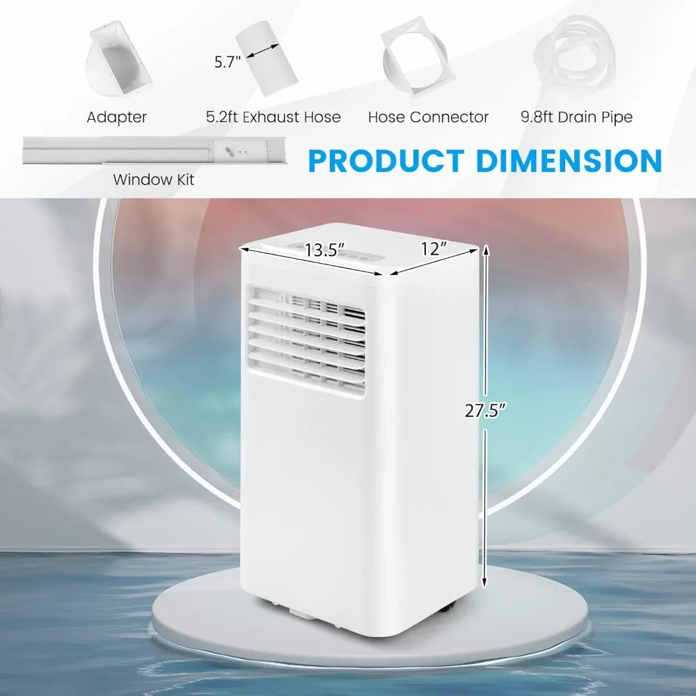 8000 BTU Portable Air Conditioner with Remote & Window Kit