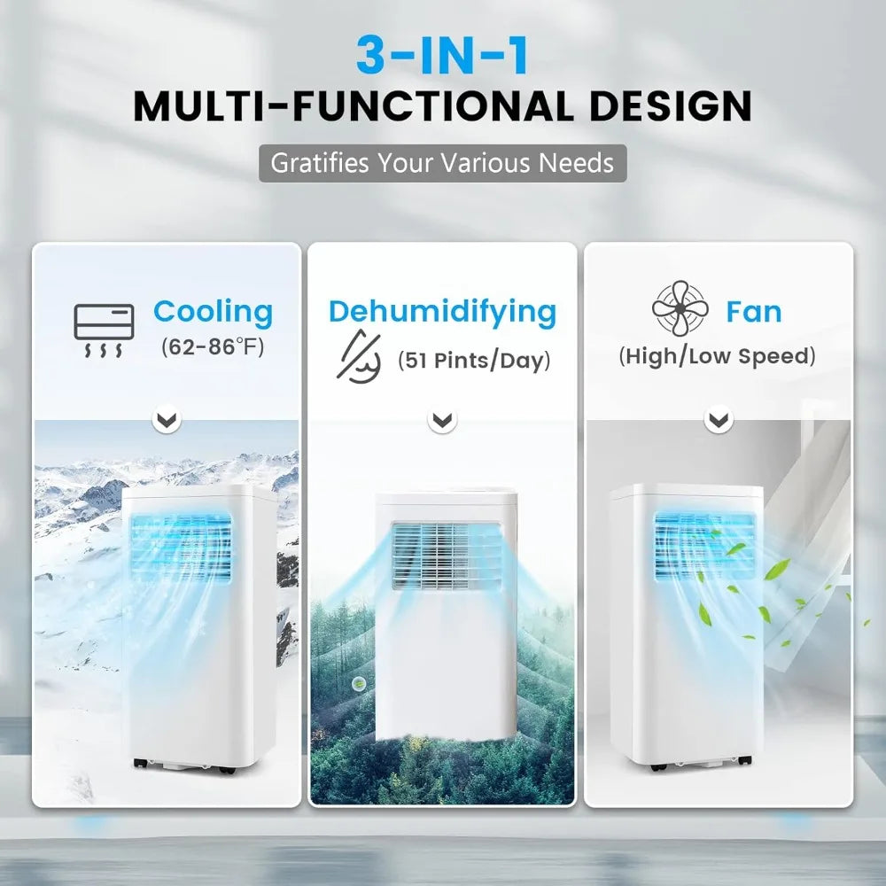 8000 BTU Portable Air Conditioner with Remote & Window Kit