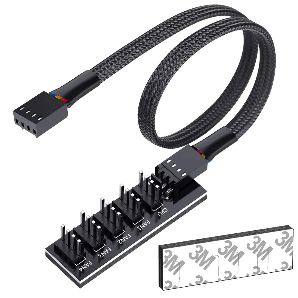 1-to-5 PWM Fan Hub Splitter Adapter for PC Cooling