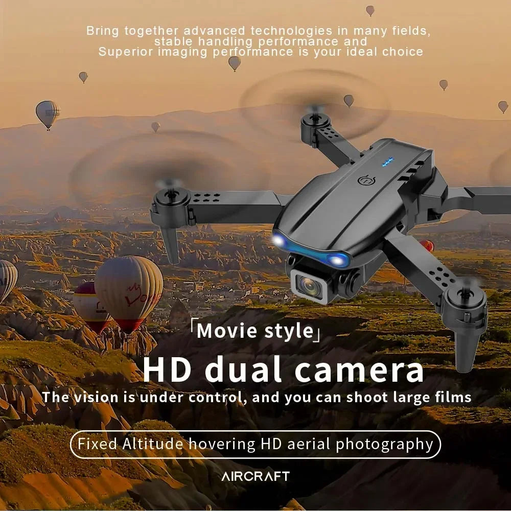 E99 Pro RC Drone Foldable 8K HD Dual Camera Quadcopter with Altitude Hold