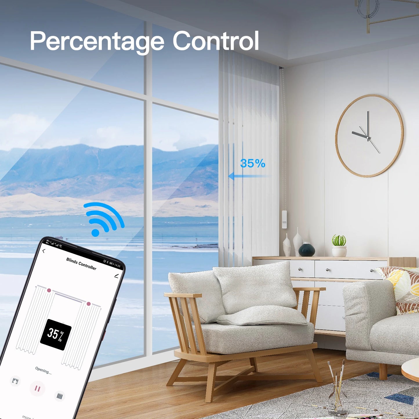 MOES Tuya WiFi Smart Motorized Chain Roller Blinds - Alexa/Google Compatible