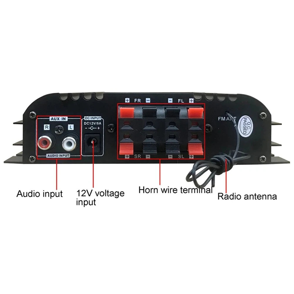 1600W Digital HiFi Stereo Power Amplifier – 4-Channel Bluetooth Amp