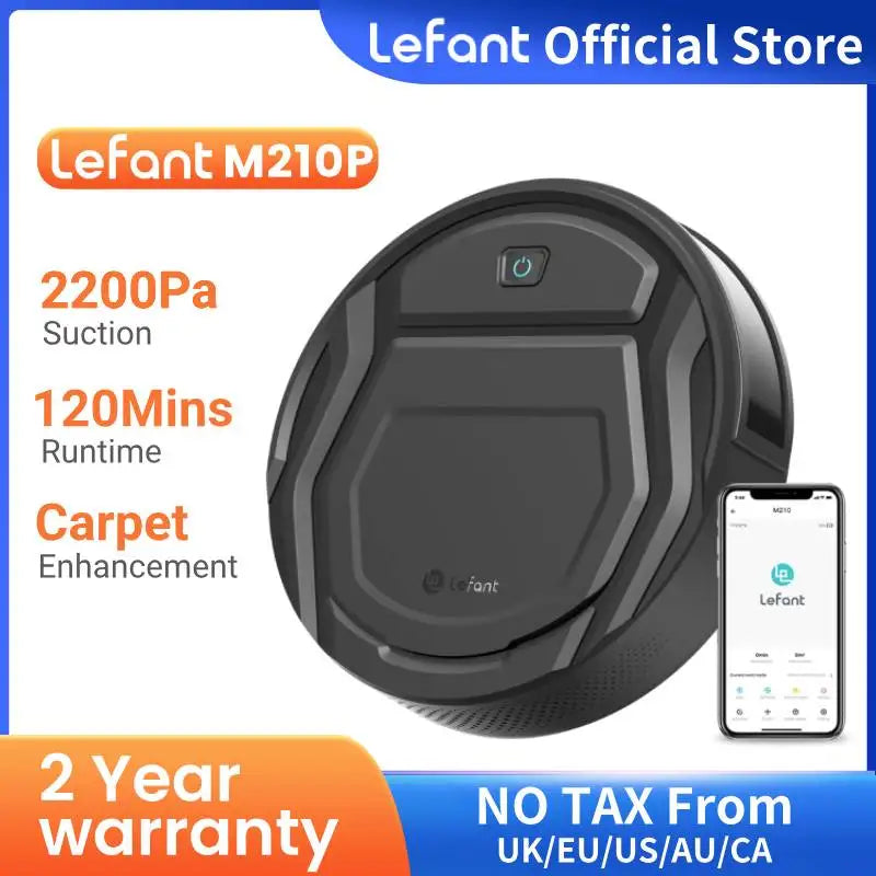 Lefant M210 Pro Robot Vacuum Cleaner – 2200Pa Suction, WiFi, Alexa, APP, Self-Charging