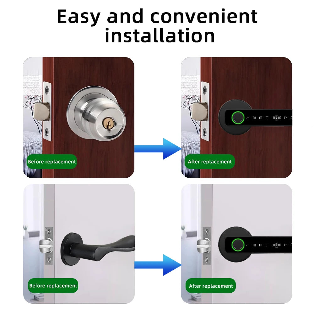 RAYKUBE Tuya BLE Smart Fingerprint Door Lock