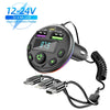 Car Bluetooth 5.0 FM Transmitter MP3 Modulator with Handsfree Audio & 3-in-1 Charging Cable