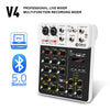 V4 Audio Interface Mixer – 4-Channel Bluetooth USB Recording Console